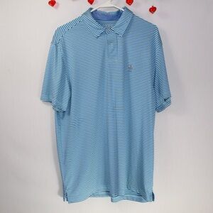 Blue striped izod golf polo men’s large note stains